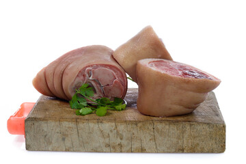 raw pork (leg) isolated on white background