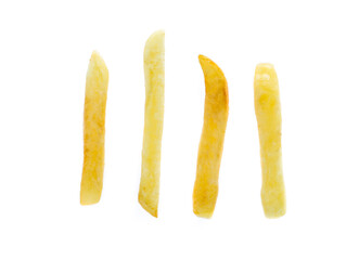 french fries on a white background