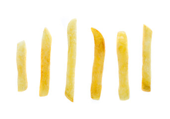 french fries on a white background