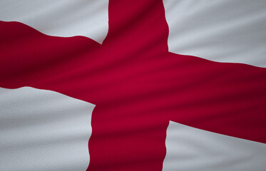 England Flag, Floating Fabric Flag, England, 3D Render