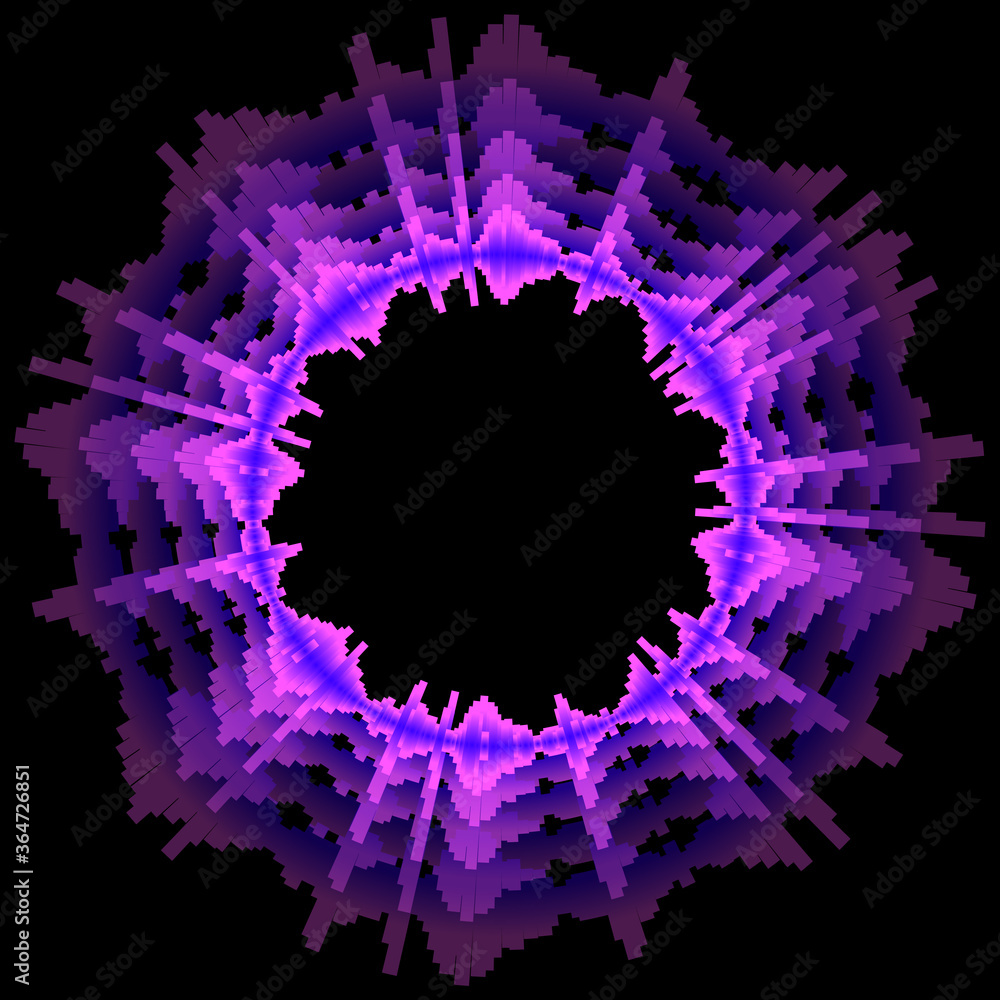 Aufkleber abstract dynamic waves backgroun. sound wave colorful circle music poster. digital technology jpeg i