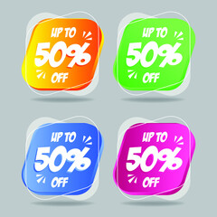 Vektor Modern Fluid For Big Sale Banners Design . Discount Banner Promotion Template.