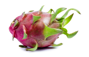 clipping path dragon fruit isolated on white background