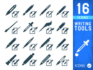 Writing Tools ( Set of 16Quality icons )