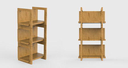 Display stand, retail display stand for product , display stands isolated on white background. 3d illustration