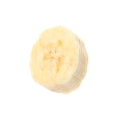 Slice of tasty ripe banana isolated on white