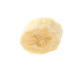 Slice of tasty ripe banana isolated on white