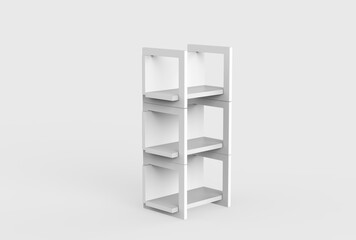 Display stand, retail display stand for product , display stands isolated on white background. 3d illustration