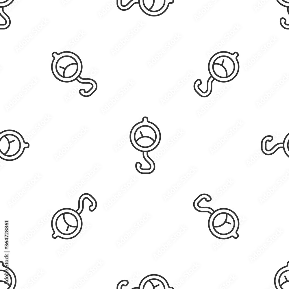 Poster grey line spring scale icon isolated seamless pattern on white background. balance for weighing. det