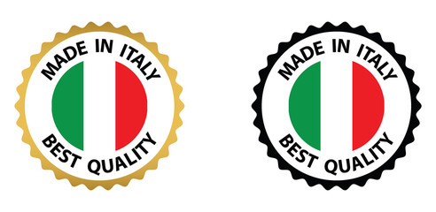made in Italy vector stamp. badge with Italy flag