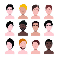 Woman , man hair, vector hairstyle
in puppet