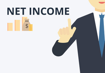 Net income vector. Finance and business concept.