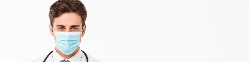 Close up portrait of a young male doctor