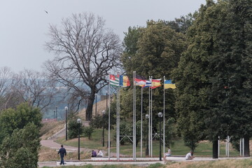 Fototapeta na wymiar flag in the park