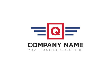 initial letter q wing speed logo, icon, symbol vector illustration design template