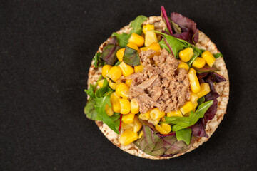 rice ring with corn and tuna