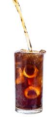 Fototapeta na wymiar coca cola in glass isolaed on white background