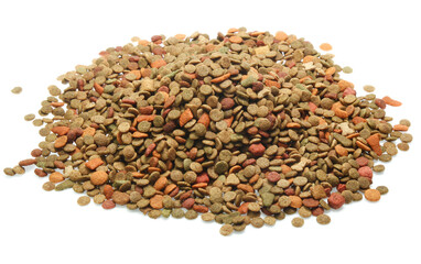 bones and colorful sticks for dog treat with vitamin and oral health on white background