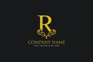 initial letter r luxury logo, icon, symbol vector illustration design template