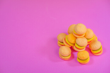Jelly Burger Pattern For Children Junk Food Background
