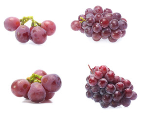 red grape  isolated on white (Mix, set , collection)