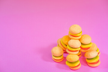 Jelly Burger Pattern For Children Junk Food Background