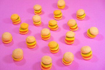 Jelly Burger Pattern For Children Junk Food Background