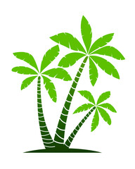 Obraz premium Palm Trees silhouettes vector illustration isolated on white background. Vector Illustration. 