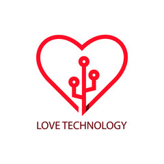 heart love - technology concept design. Stock illustration