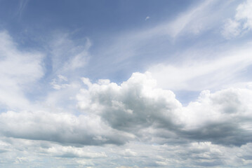 White cloudy blue sky background : Fresh environment  concept