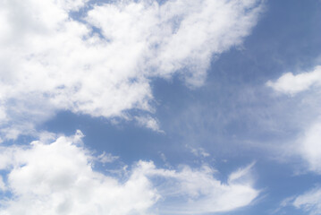 White cloudy blue sky background : Fresh environment  concept