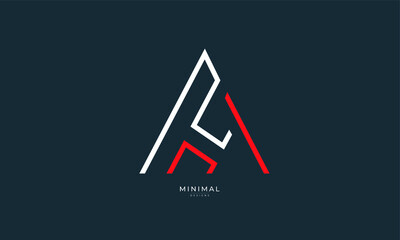 Alphabet letter icon logo AH