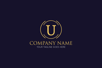 initial letter u luxury logo, icon, symbol vector illustration design template