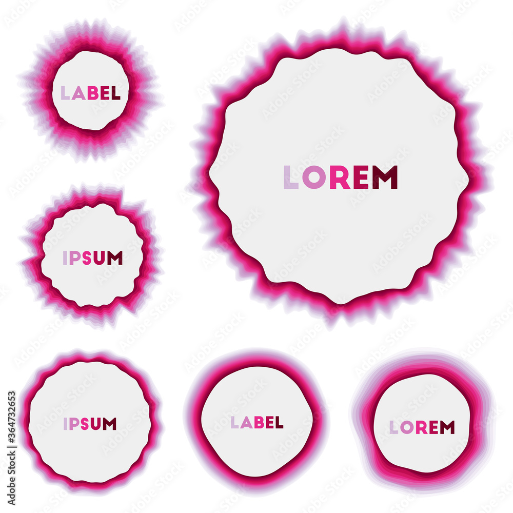 Poster abstract round labels with artistic circular backgrounds for graphic design projects and presentatio