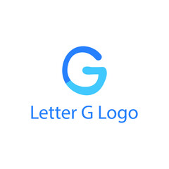 Initial blue letter g brand logo. Vector letter g icon