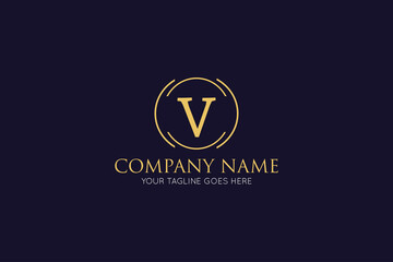 initial letter v luxury logo, icon, symbol vector illustration design template
