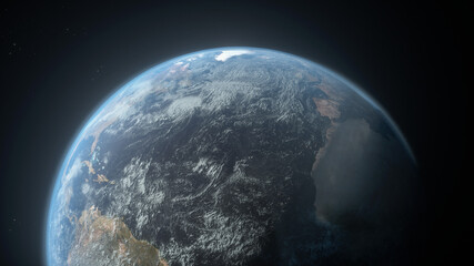 Obraz na płótnie Canvas 4K Huge Planet Earth Science Realistic Render