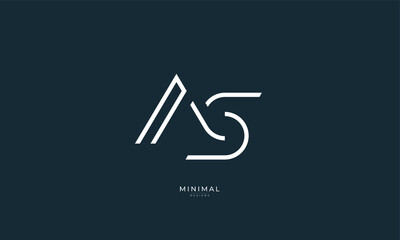 Alphabet letter icon logo AS