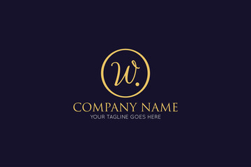 initial letter w luxury logo, icon, symbol vector illustration design template