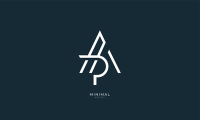 Alphabet letter icon logo AP
