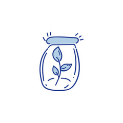 hand drawn cute leaves in a jar vector illustration. creative floral designs for fabric, wrapping, wallpaper, textile, apparel.