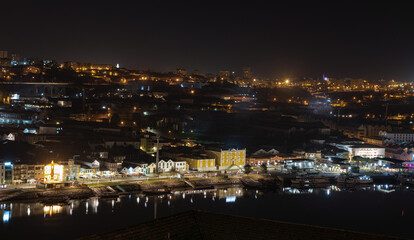 Fototapeta na wymiar Porto, Portugal, January 25, 2020. The Gaia area seen from the Porto side.