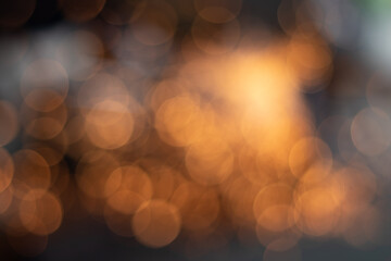 Gold abstract bokeh background, Festive xmas abstract background with bokeh defocused lights and stars