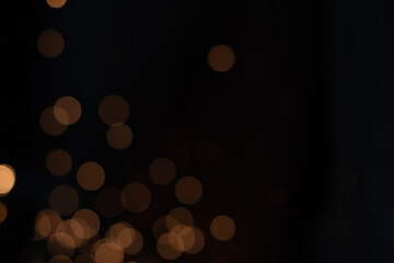 Gold abstract bokeh background, Festive xmas abstract background with bokeh defocused lights and stars