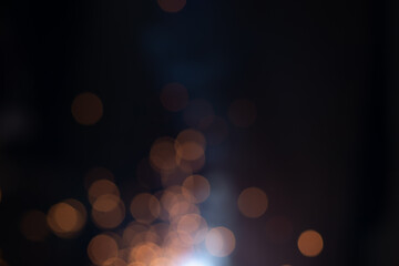 Gold abstract bokeh background, Festive xmas abstract background with bokeh defocused lights and stars