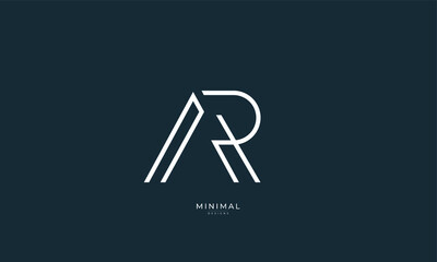 Alphabet letter icon logo AR