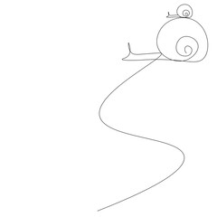 Snail animals silhouette on white background, vector illustration