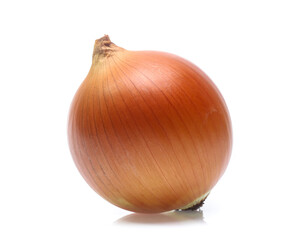 Gold onion vegetable on white background