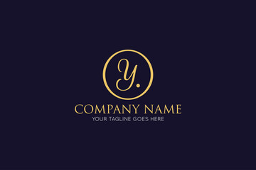 initial letter y luxury logo, icon, symbol vector illustration design template
