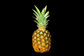 pineapple on black background